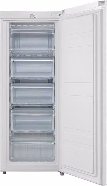 Living and Home 160L Freestanding Tall Upright Freezer with 5-Tier Shelving in White – 1