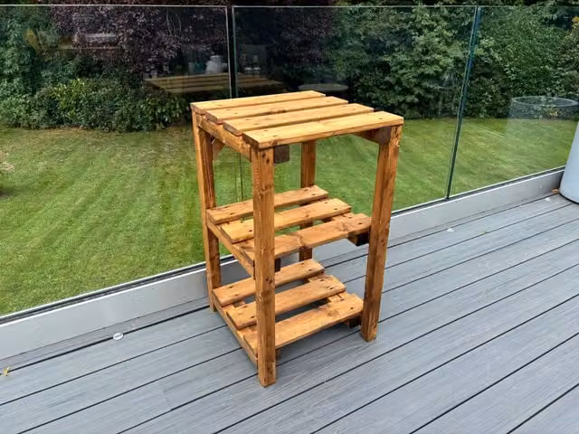 Charles Taylor Trading Bramshall Multi Storage Garden Table in Brown Wood