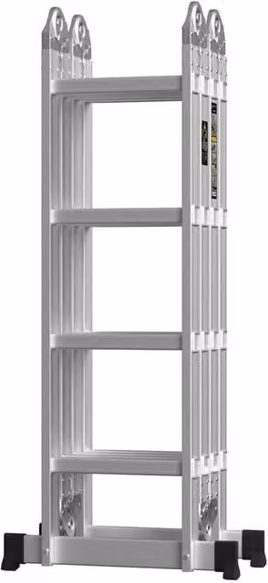 SPETLEK Multi-Purpose Aluminium Ladder with Tray, Silver, 4.7 m