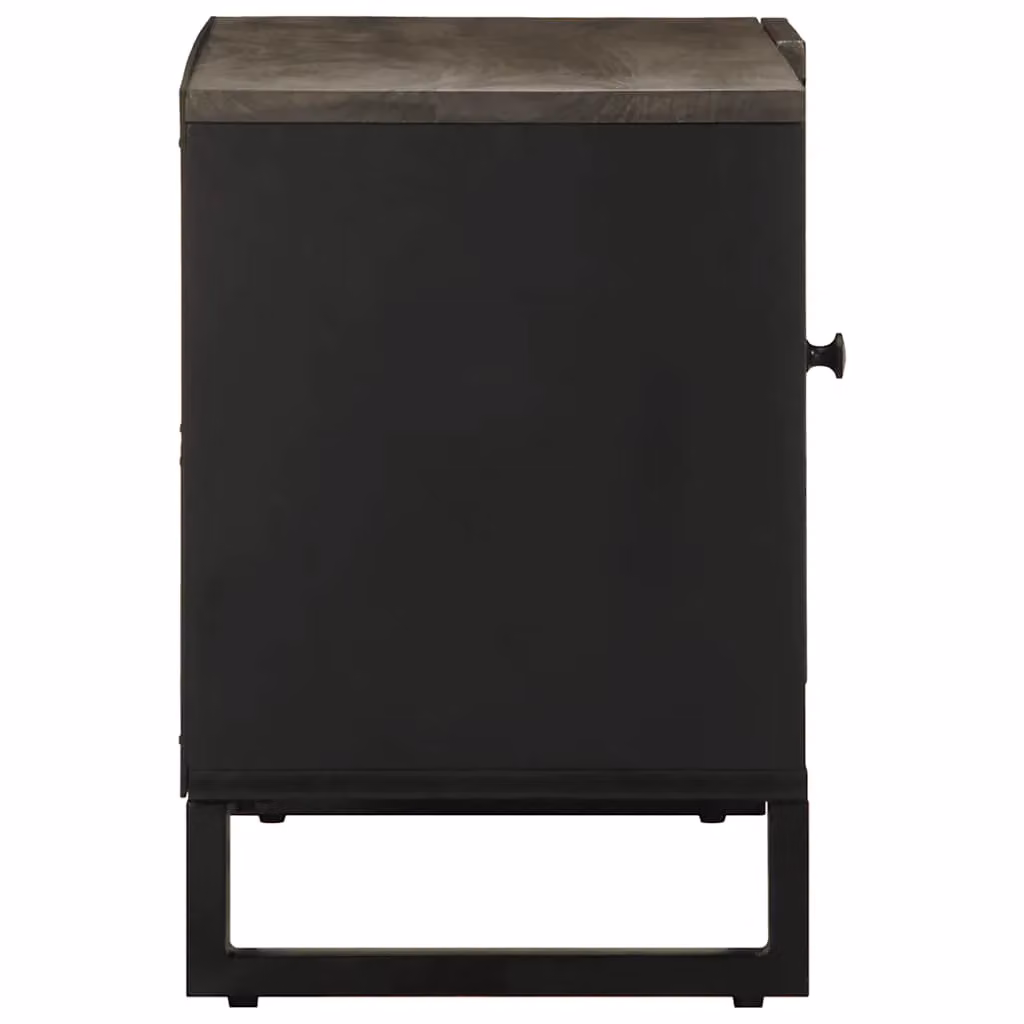 Berkfield Home Black Mango Wood TV Cabinet W: 80 cm, D: 33 cm, H: 46 cm – 3