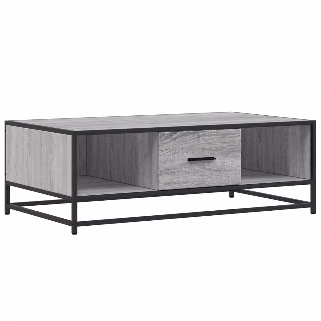 Berkfield Home Grey Sonoma Coffee Table with Metal Sled Base, W: 100 cm, D: 57 cm, H: 35 cm – 2