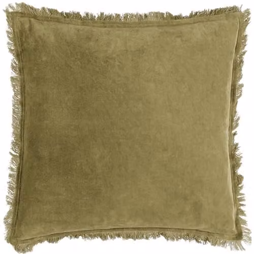 Riva Home Green Cotton Velvet Square Cushion, W/D/H: 45 x 45 x 45 cm – 1