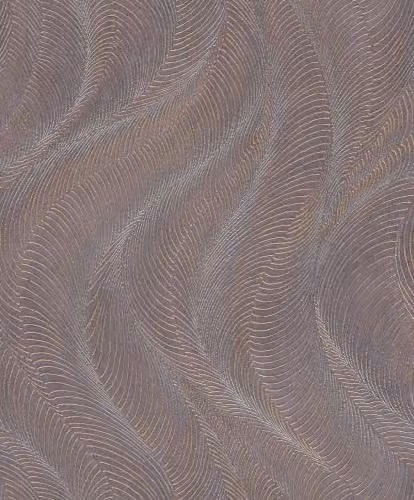Rasch Opulenza Wave Textured Vinyl Wallpaper in Grey, Purple and Copper with Geometric and Abstract Metallic Elements – 1