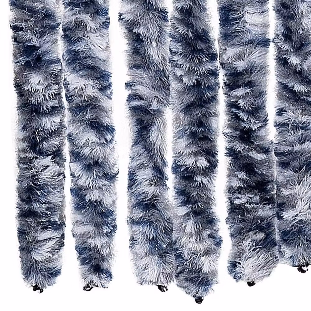 Berkfield Home Blue and White Striped Chenille Insect Curtain W: 90 cm, H: 200 cm – 5
