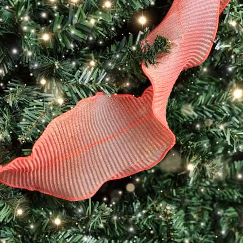Melody Maison Red Sparkle Ruffle Christmas Tree Ribbon, 270 cm – 2