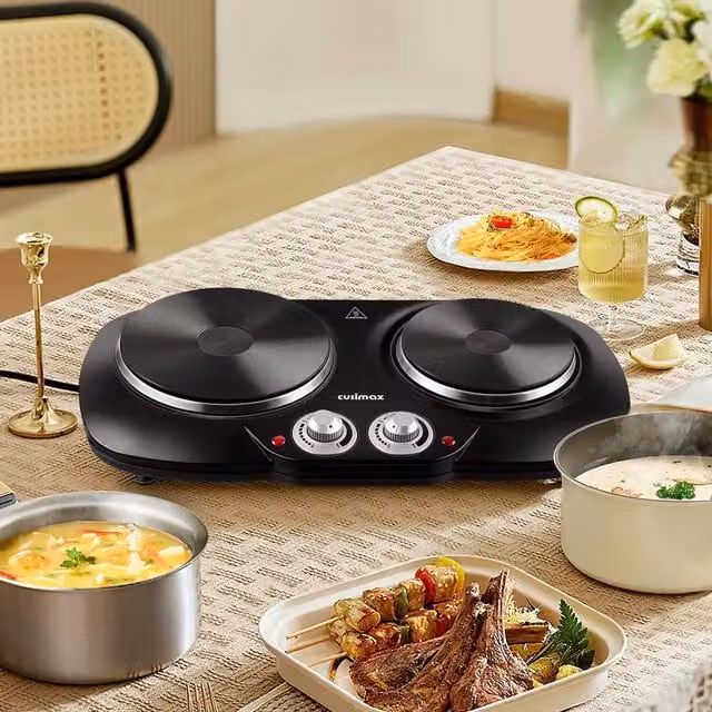 Cusimax 2500W Portable Double Cast Radiant Hot Plate in Black – 1