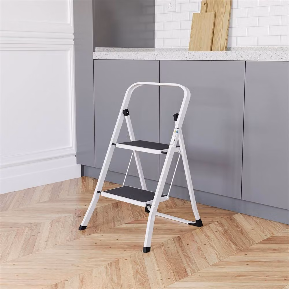 PAWNORA 2 Step Folding Portable Compact Ladder in White – 4