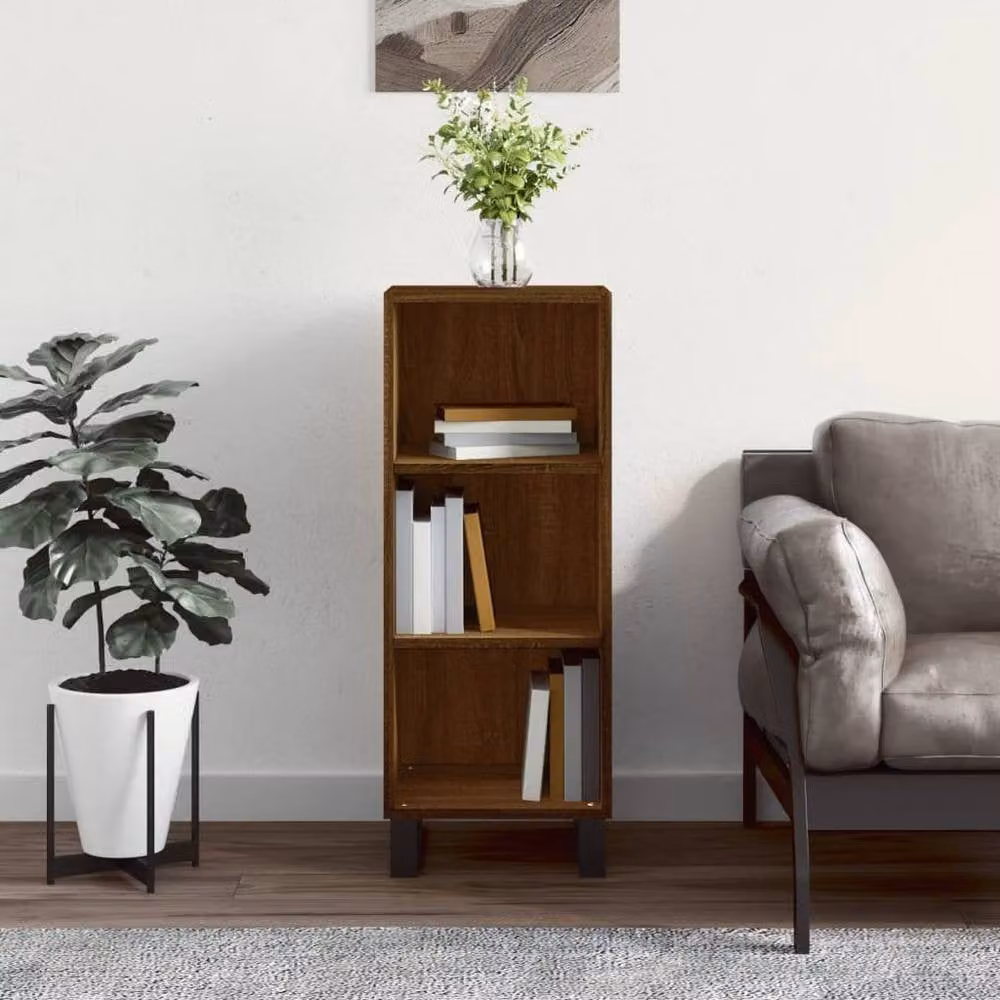 Berkfield Home Modern Brown Oak Sideboard, W/D/H: 34.5 x 32.5 x 90 cm – 2