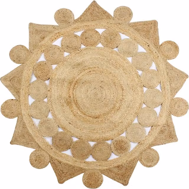 Berkfield Home Handmade Braided Jute Round Rug in Brown, Diameter: 100 cm