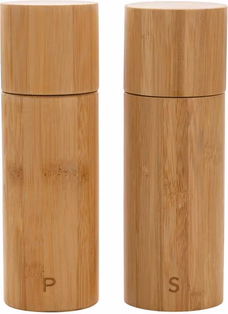 Ukiyo Bamboo and Ceramic Salt and Pepper Mill in Brown
