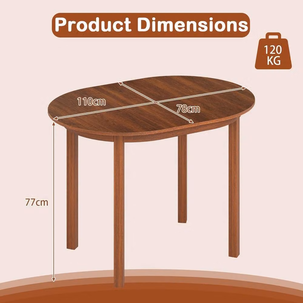 NESTLUNE Oval Rubberwood Dining Table in Brown – 2