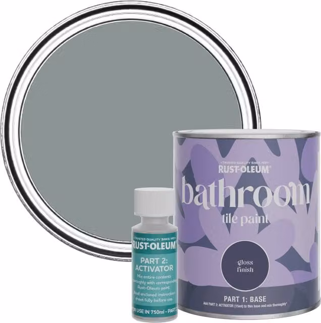 Rust-Oleum Gloss Bathroom Tile Paint in Slate Grey, 0.75 l