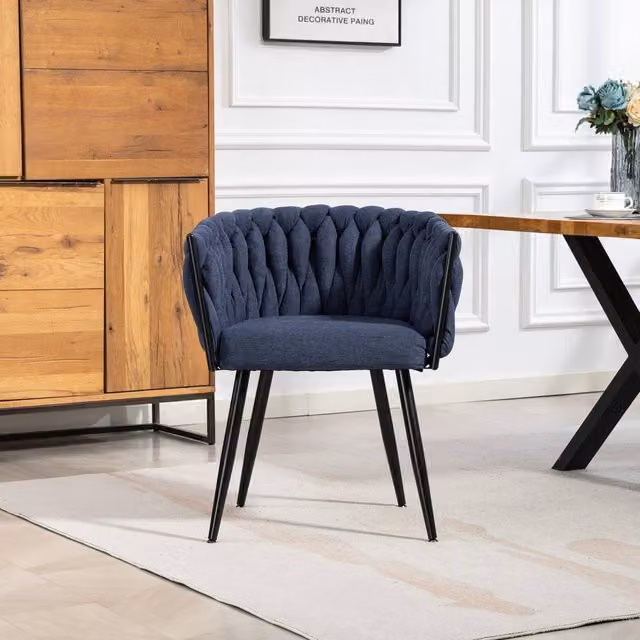Artemis Home Aneta Blue Fabric Accent Chairs with Armrests, Set of 2