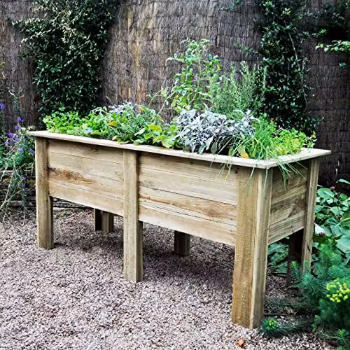 Forest Garden Brown Pressure Treated Wooden Deep Root Planter, W: 180 cm, D: 80 cm, H: 70 cm – 3