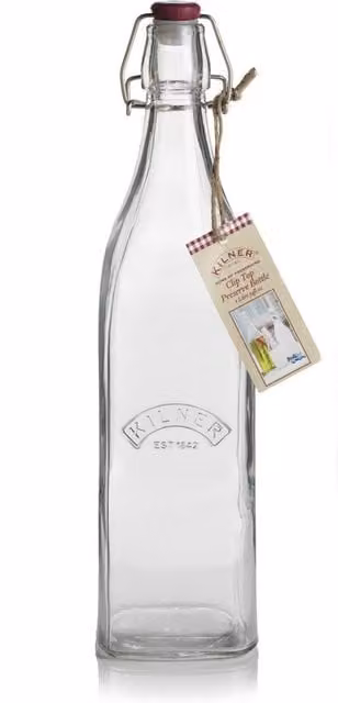 Kilner Leakproof Glass Clip Top Bottle in Transparent White