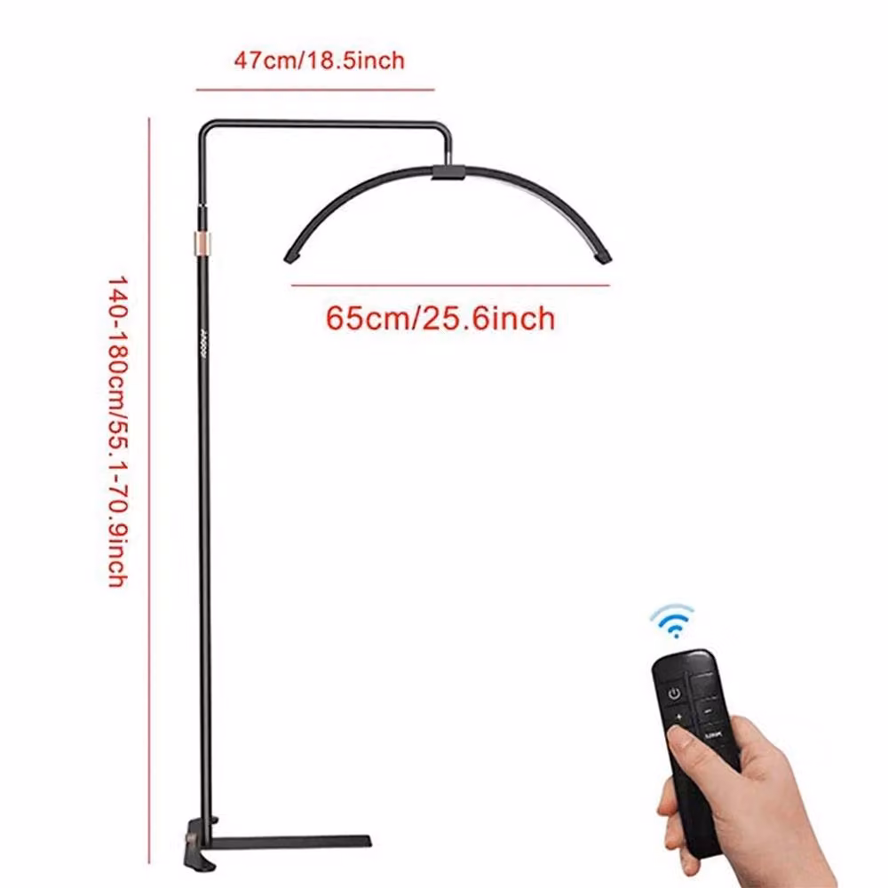 VOGREX Black Half-Moon LED Floor Fill Light with Adjustable Brightness and Height – 2