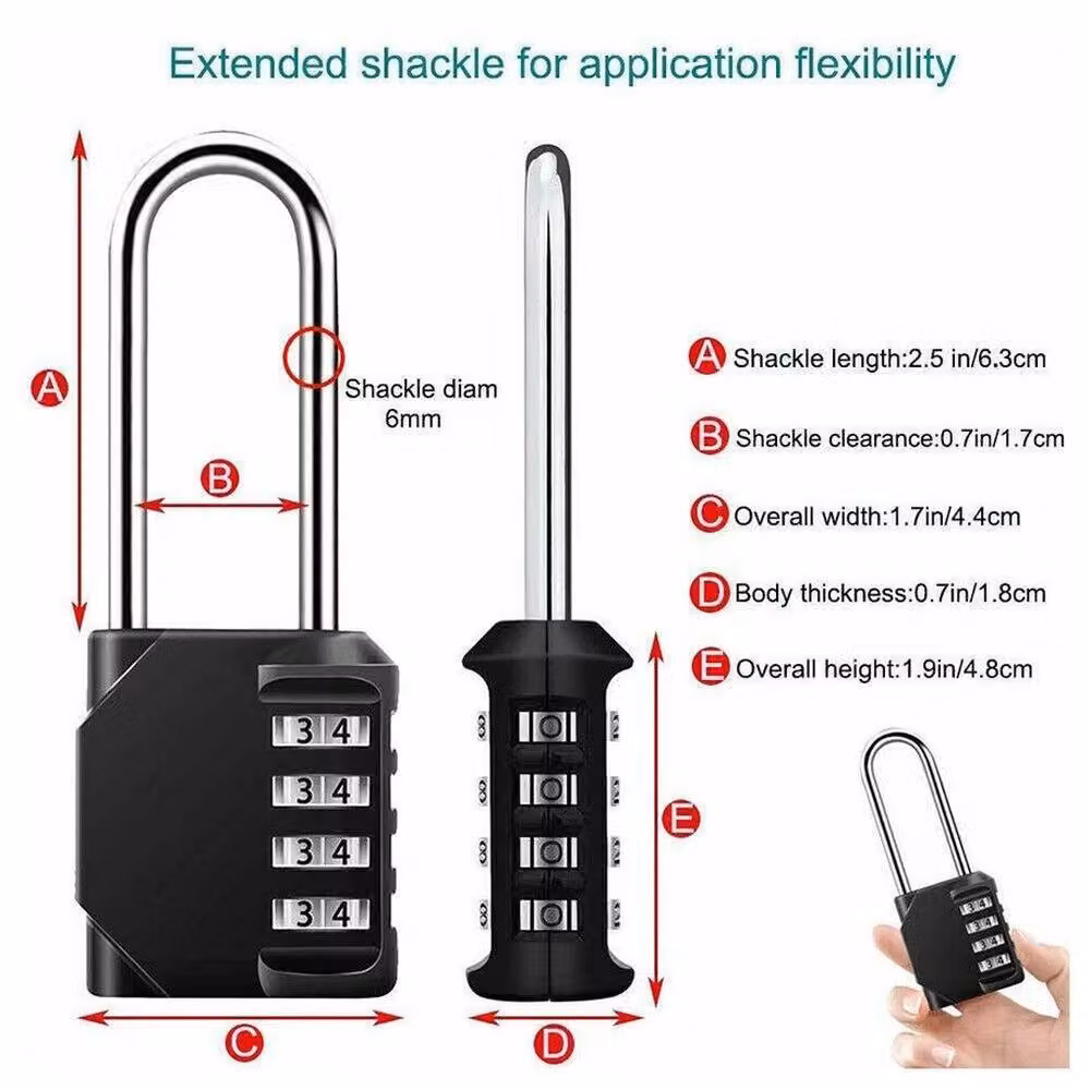 EONLION 2 Pack 4 Digit Combination Padlocks in Black – 4