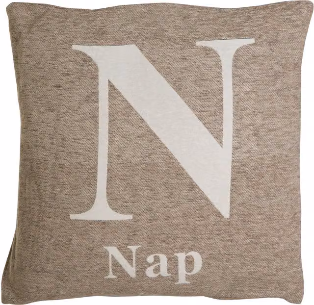 Orsina Nap Words Black and Natural Chenille Square Cushion – 2