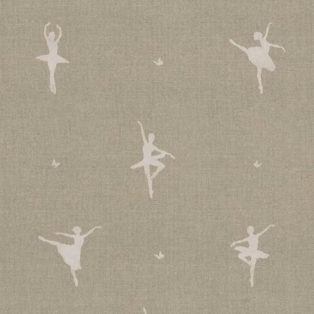ANTE DECOR Ballerinas Printed Cotton Fabric for Children in Beige