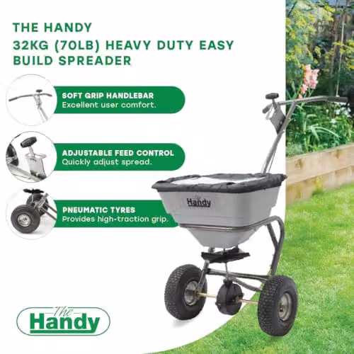 The Handy THS70HDUTY Heavy Duty Garden Spreader for Fertiliser and Seed with 32kg Hopper in Grey – 5