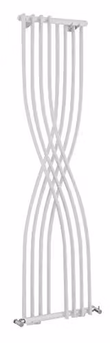 Nuie HLW94 Xcite Modern Wall Mount Curved Designer Radiator in High Gloss White, H x W x D: 177.5 x 45.0 x 9.5 cm