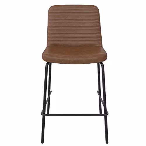 DHP Furniture Corey Counter Stool in Camel Faux Leather, W: 51 cm, D: 46 cm, H: 88 cm