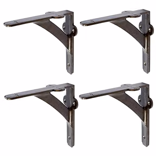 Hammer and Tongs Matt Grey Iron Wall Mounted Shelf Brackets, Pack of 4 – 1