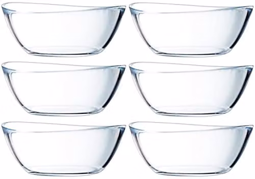 Cristal d'Arques Coupelle Glass Dessert Bowls, Set of 6, Transparent, Diameter: 14 cm