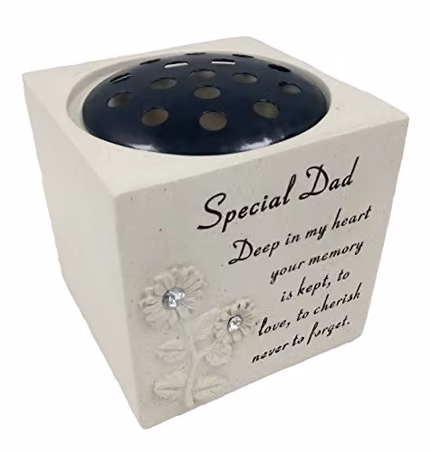 David Fischhoff Special Dad Memorial Grave Sunflower Rose Bowl in Cream and Beige – 1