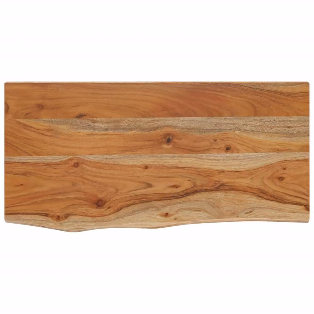 Berkfield Home Rectangular Wall Shelf, Brown Solid Acacia Wood with Live Edge, W: 60 cm, D: 30 cm, H: 2.5 cm – 2