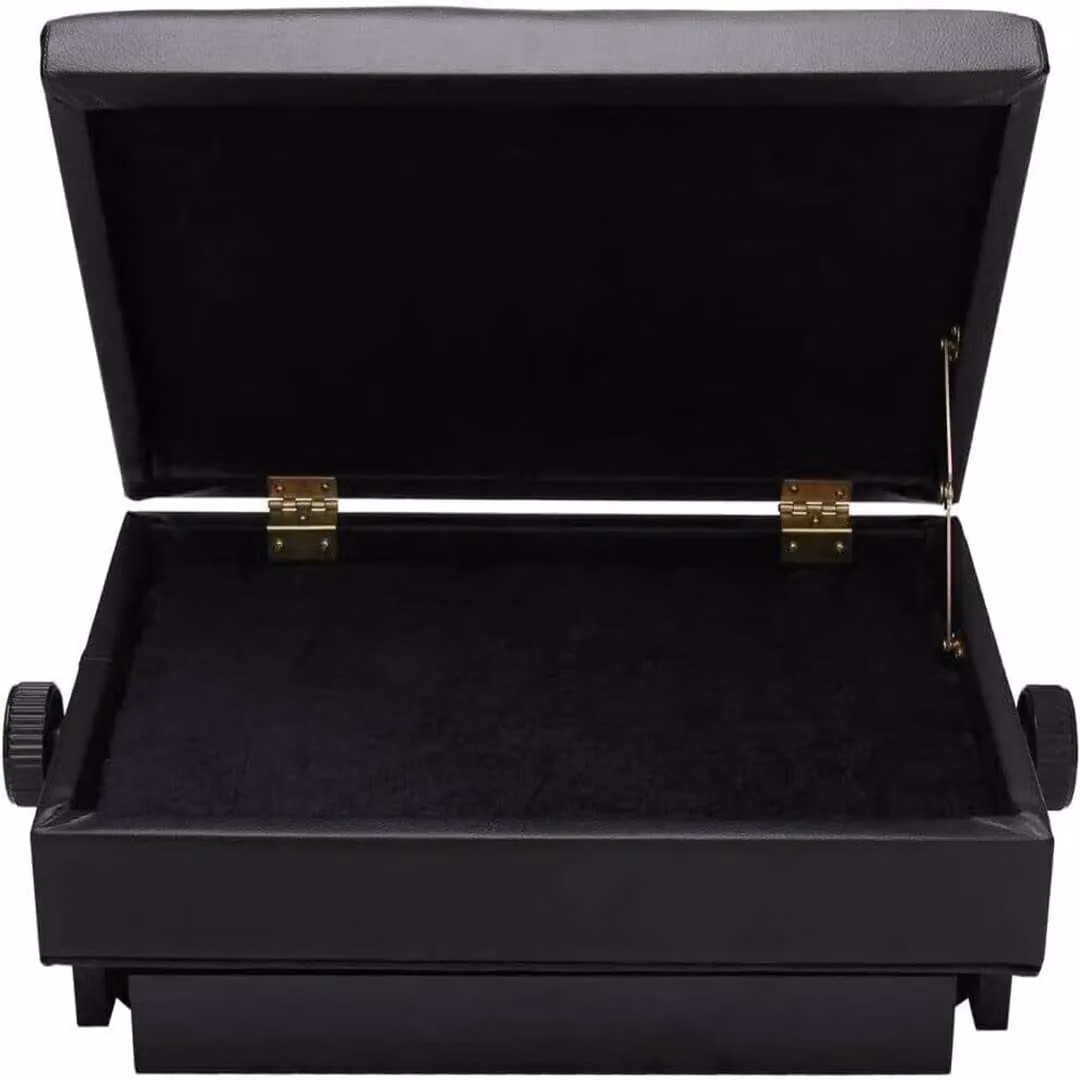 Hinsinc Height Adjustable Wooden Piano Stool with Black Synthetic Leather Cushion – 8