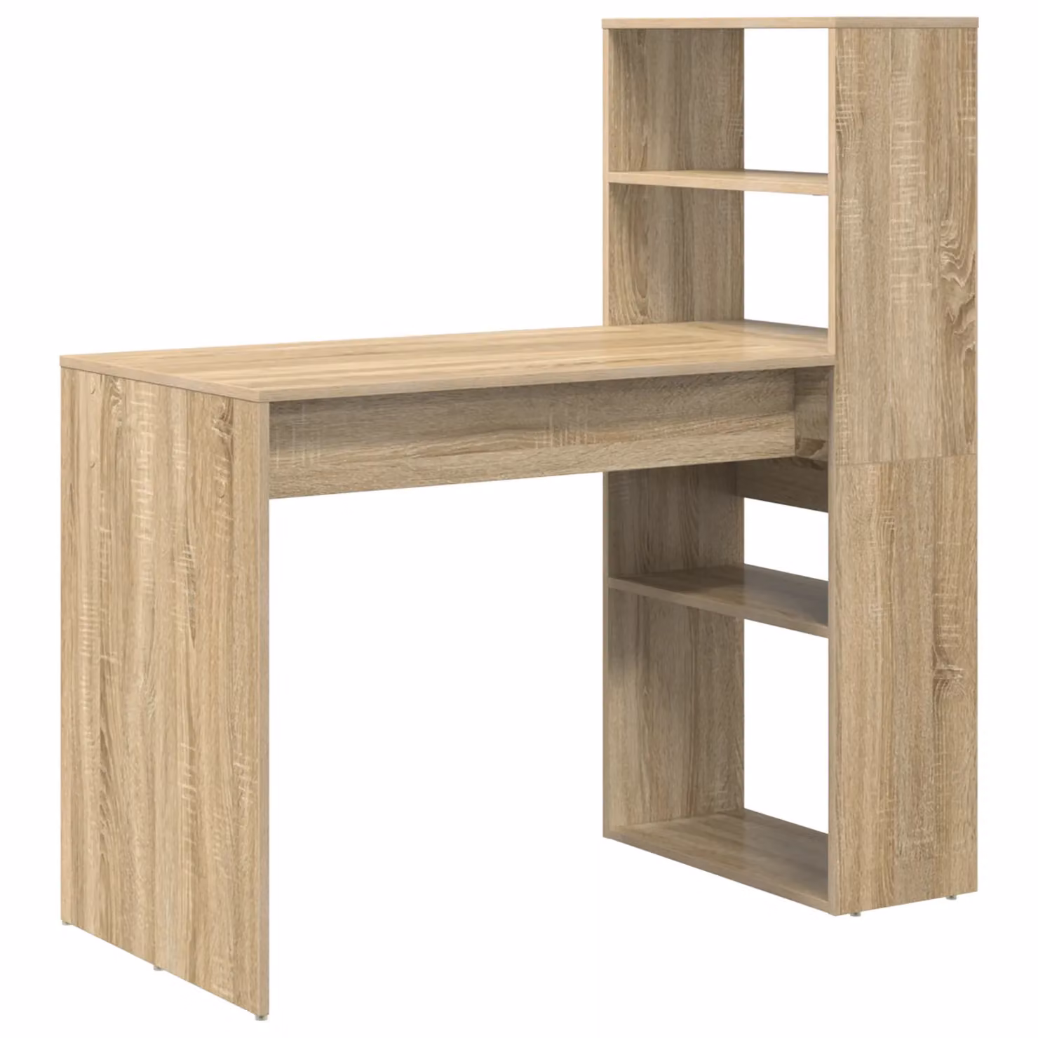 Berkfield Modern Writing Desk with Storage in Sonoma Oak and Beige, W/D/H: 113 x 54 x 120 cm – 2