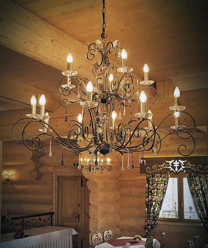 Loops Handmade 15 Bulb Bronze Metal Chandelier Hanging Pendant Light with Multicolour LED E14 60W Bulbs – 2
