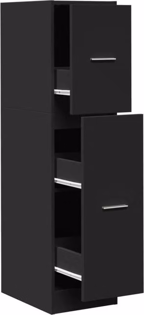 Berkfield Home Apothecary Cabinet in Black, W/D/H: 30 x 30 x 118 cm – 1