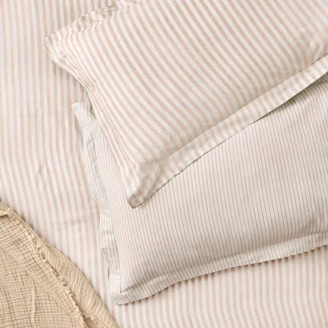 Make It A Home Hebden Melange Stripe Cotton Pillowcase Pair in Pink