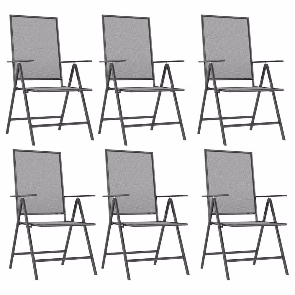 Berkfield Home 7 Piece Modern Garden Dining Set in Anthracite Grey Steel – 2