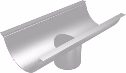 ARP Aluminium Beaded Half Round Gutter Running Outlet, 114mm, Silver PPC Finish
