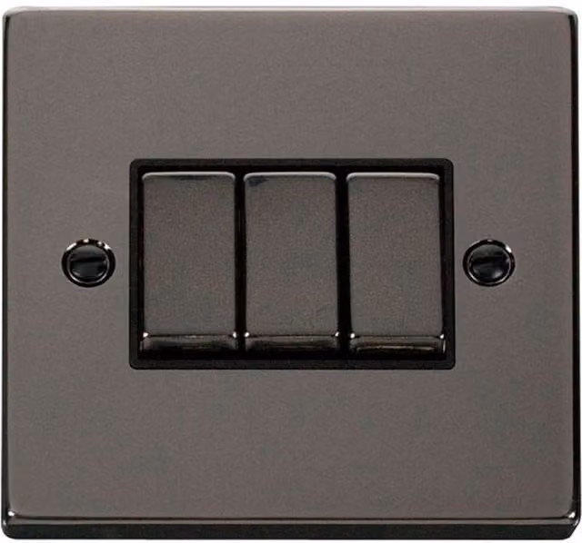 SE HOME Black Two Way Flush Screw Modern Switch