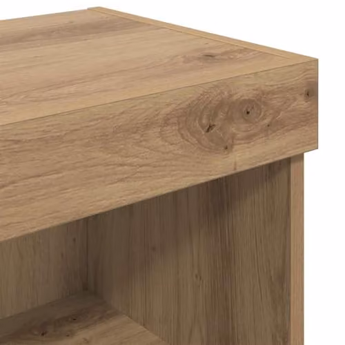 vidaXL Wall-Mounted TV Cabinet in Oak with Integrated Lighting and Internal Shelves, W/D/H: 100 x 30 x 30 cm – 3