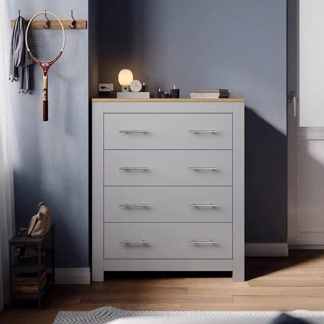 FORGEVIO 4-Drawer Chest of Drawers in Grey Matt Finish – 1
