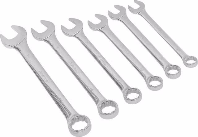 Loops 6-Piece Extra Large Combination Spanner Set, 34mm to 50mm, 12-Point Chrome Vanadium Steel, Silver and Multicolour