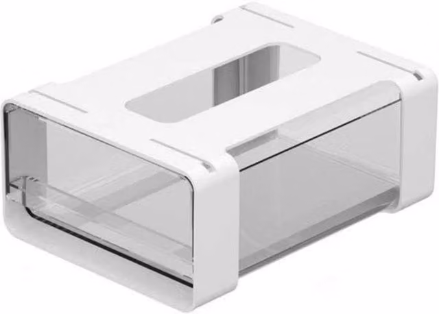 VOGREX Under Desk Pull-Out Drawer Organizer, White Transparent Plastic Storage Box
