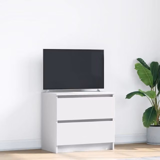 Berkfield Home White TV Cabinet in MDF, W/D/H: 60 x 35 x 54 cm