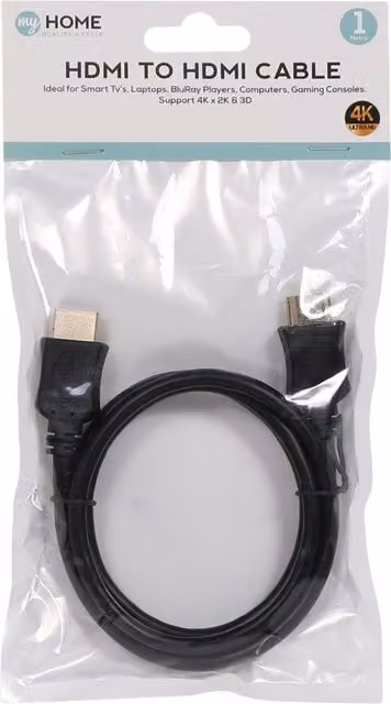 My Home HDMI to HDMI Cable, Black, Length: 1 m