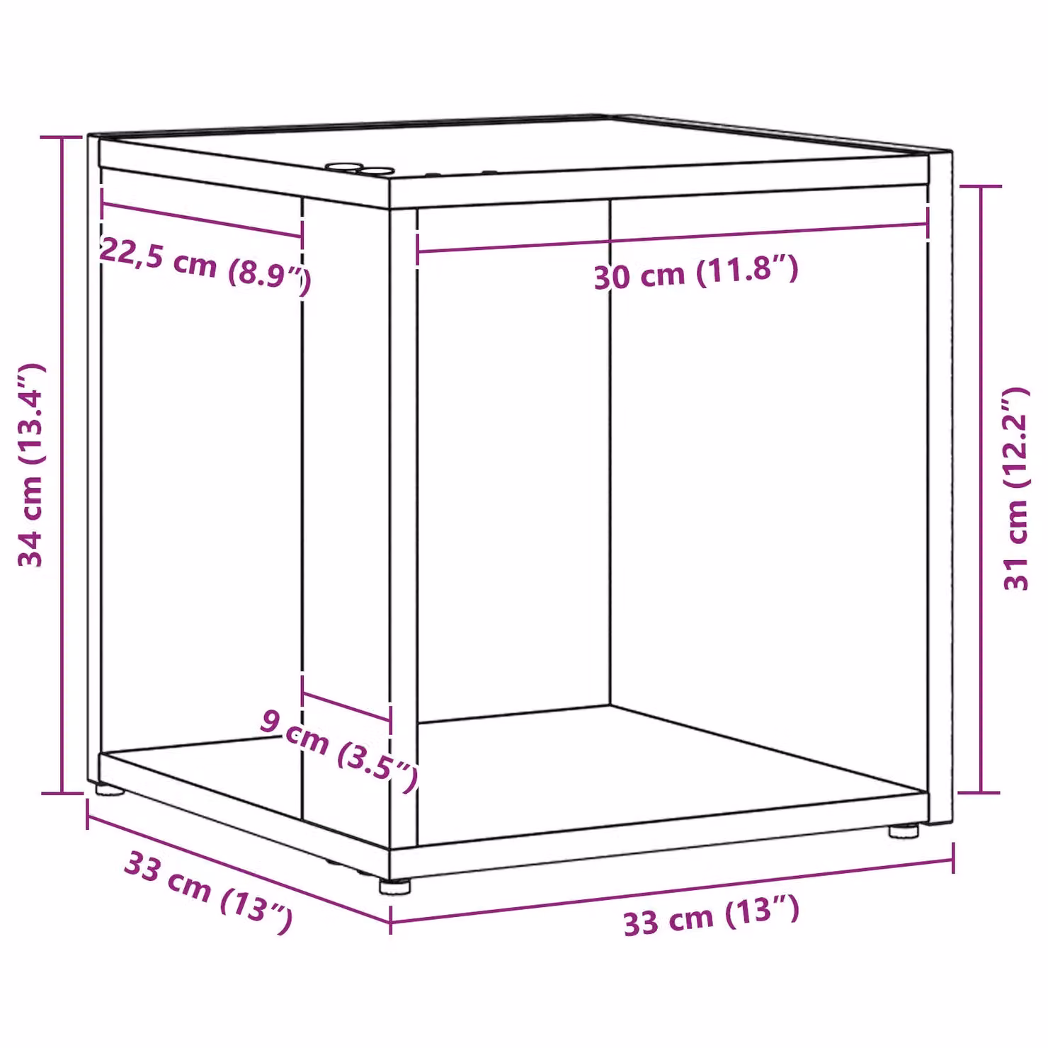 Berkfield Home Black Oak Side Table, W/D/H: 33 x 33 x 34.5 cm – 5