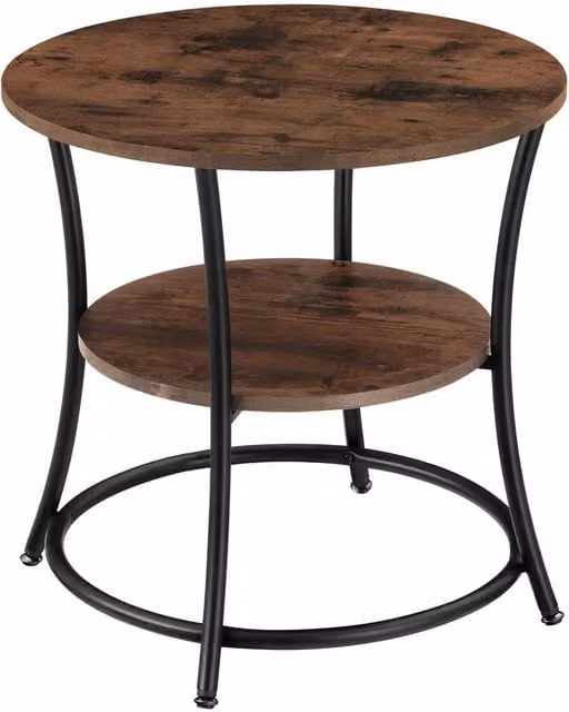 tectake Saint Louis Bedside Table in Dark Brown and Black
