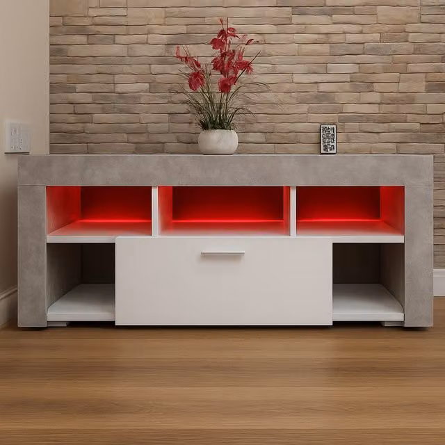 Kosy Koala Modern Matt Grey TV Cabinet with LED Lights