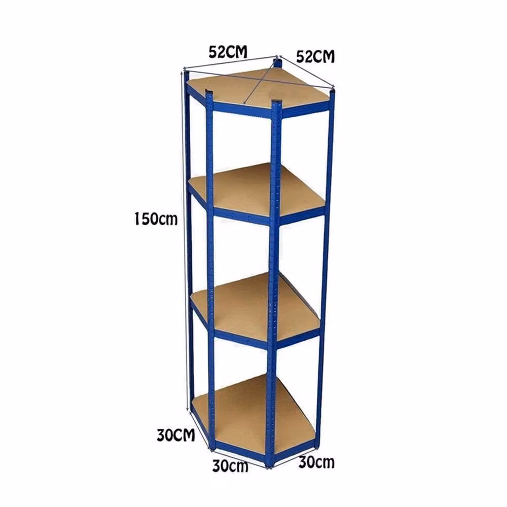 EONLION Blue Metal Corner Garage Storage Unit with Adjustable Shelves W/D/H: 100 x 100 x 200 cm – 2