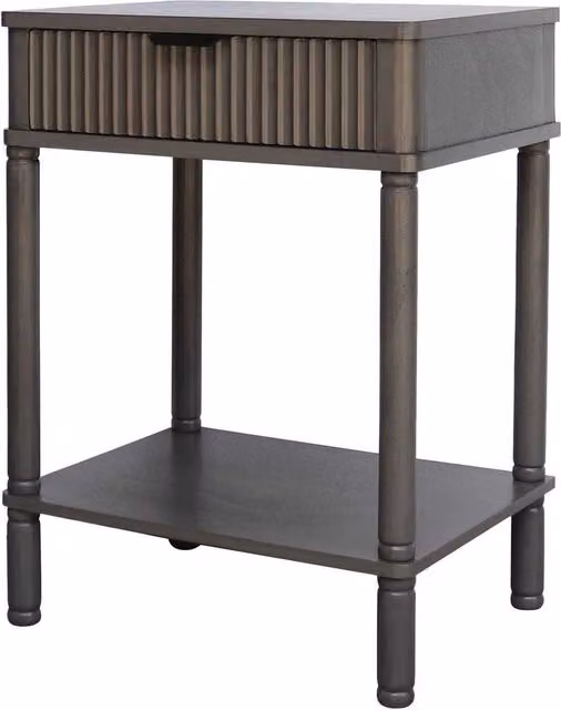 Hill Interiors Reed Collection Square Side Table in Grey, W/D/H: 35 x 45 x 61 cm – 1