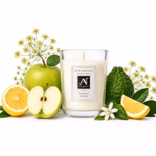 Aroma Naturals Minimalist Luxe Puissance Visuelle Scented Candle in White